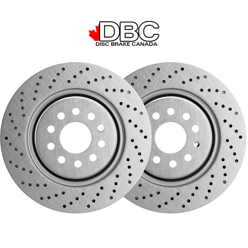 Front Pair High Performance Cross Drilled EVO GEOMET Koted Rotors ONLY  -   XDG-60054183-D