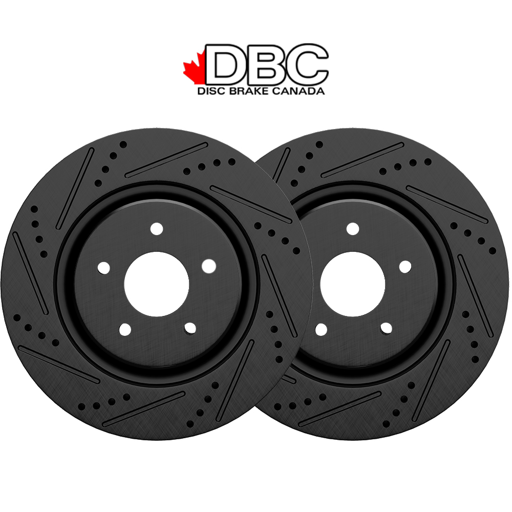 Front Pair High Performance Cross Drilled and Slotted Black Koted Rotors ONLY  -   XDS-60042016-D